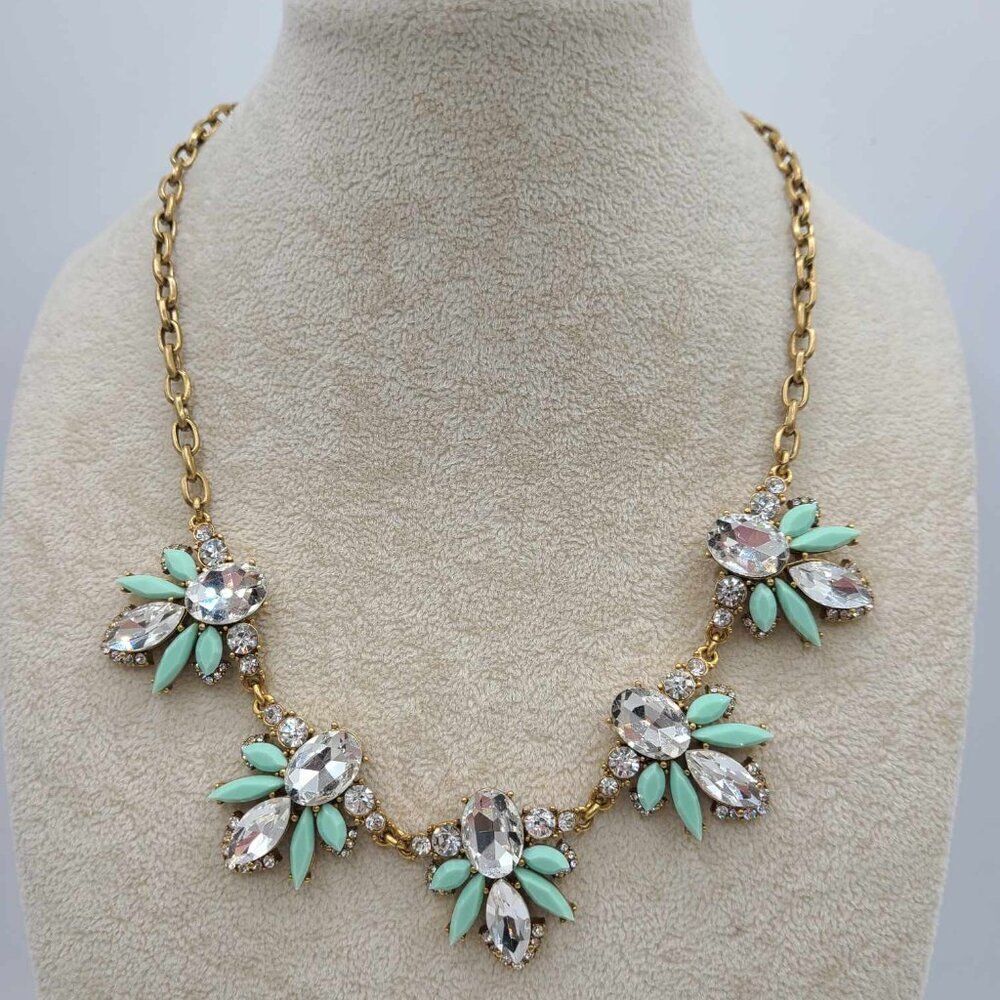 J Crew Clear Crystal Blue Resin Necklace  NWOT!!!!  Gorgeous